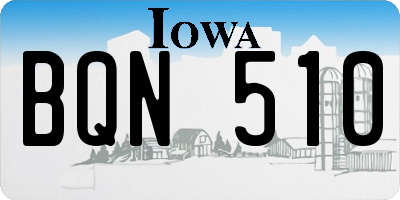 IA license plate BQN510