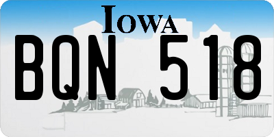 IA license plate BQN518