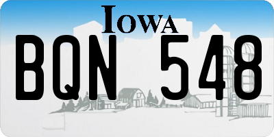 IA license plate BQN548