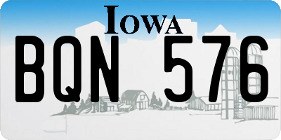 IA license plate BQN576