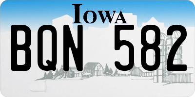 IA license plate BQN582