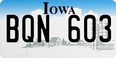 IA license plate BQN603