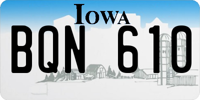 IA license plate BQN610
