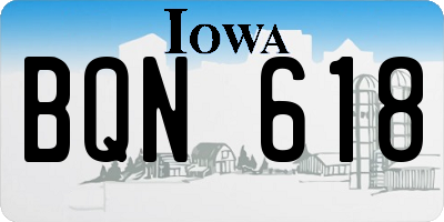 IA license plate BQN618