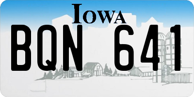 IA license plate BQN641