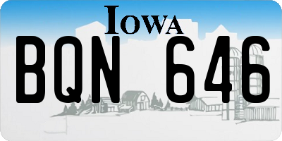 IA license plate BQN646