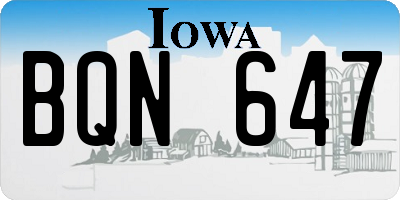 IA license plate BQN647