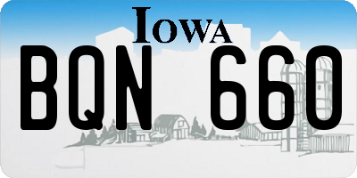IA license plate BQN660