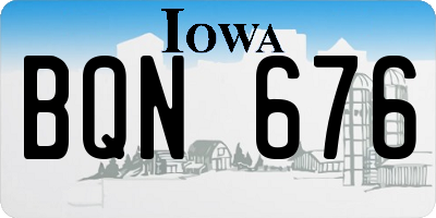 IA license plate BQN676