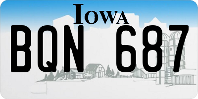 IA license plate BQN687