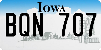 IA license plate BQN707