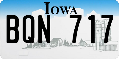 IA license plate BQN717