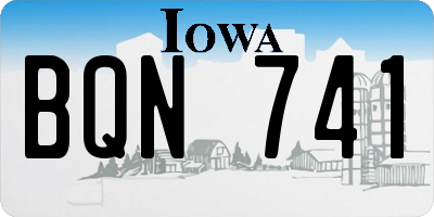 IA license plate BQN741