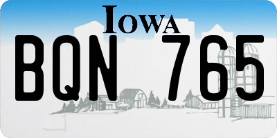 IA license plate BQN765