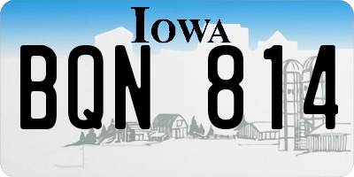 IA license plate BQN814