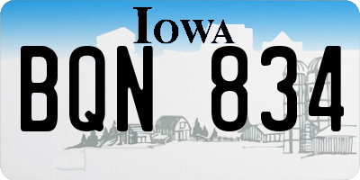 IA license plate BQN834