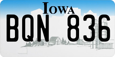 IA license plate BQN836
