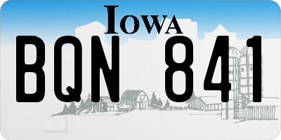 IA license plate BQN841