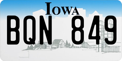 IA license plate BQN849
