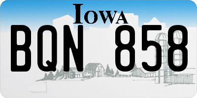 IA license plate BQN858