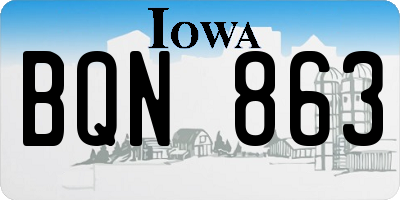 IA license plate BQN863