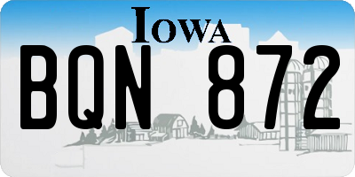 IA license plate BQN872
