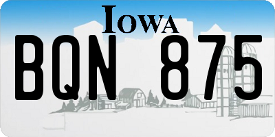 IA license plate BQN875