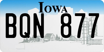 IA license plate BQN877