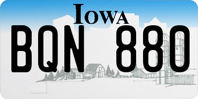 IA license plate BQN880