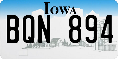 IA license plate BQN894