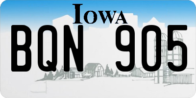 IA license plate BQN905
