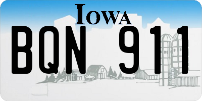 IA license plate BQN911
