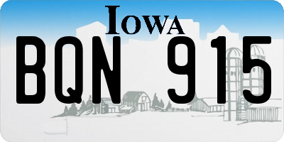 IA license plate BQN915