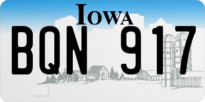 IA license plate BQN917
