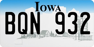 IA license plate BQN932
