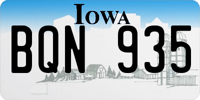 IA license plate BQN935