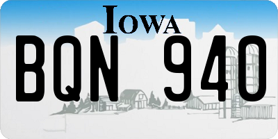 IA license plate BQN940