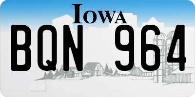 IA license plate BQN964