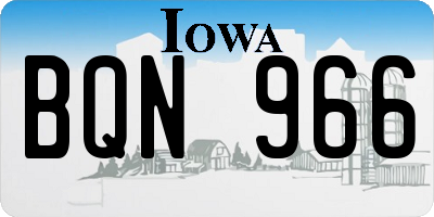 IA license plate BQN966