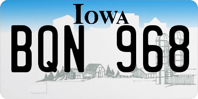 IA license plate BQN968