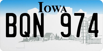 IA license plate BQN974