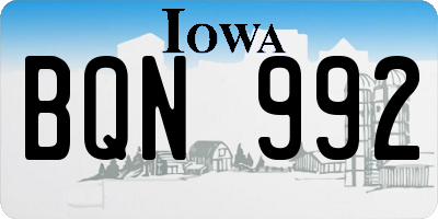 IA license plate BQN992