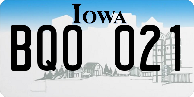 IA license plate BQO021