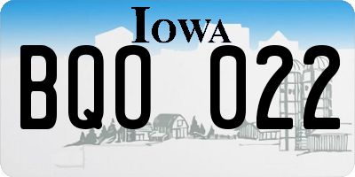 IA license plate BQO022