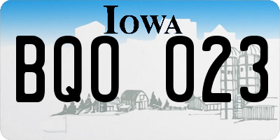 IA license plate BQO023