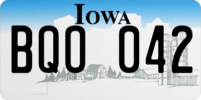 IA license plate BQO042