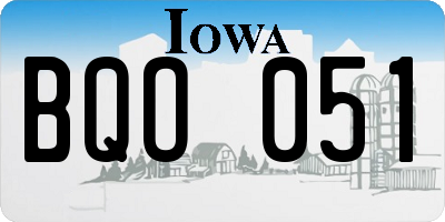 IA license plate BQO051