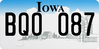 IA license plate BQO087