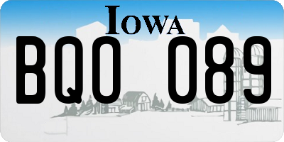 IA license plate BQO089