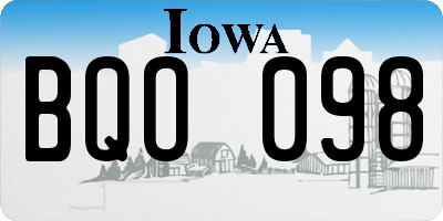 IA license plate BQO098